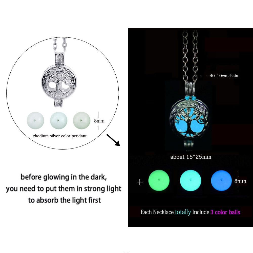 Luminous necklaces and pendants